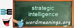 WordMeaning blackboard for strategic intelligence